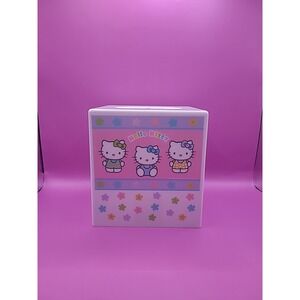 Hello Kitty Tissue Cover Box Holder Plastic Cube Vintage Sanrio